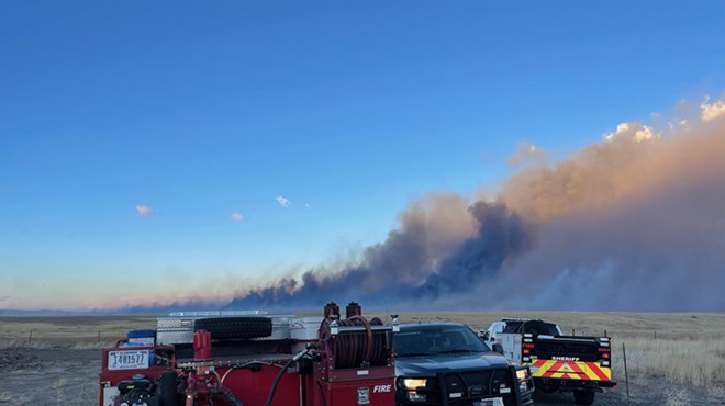 Emergency responders monitor a wildfire in Colorado