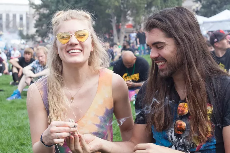 Image: Civic Center Park has long been recognized as Denver's unofficial gathering spot for 4/20.