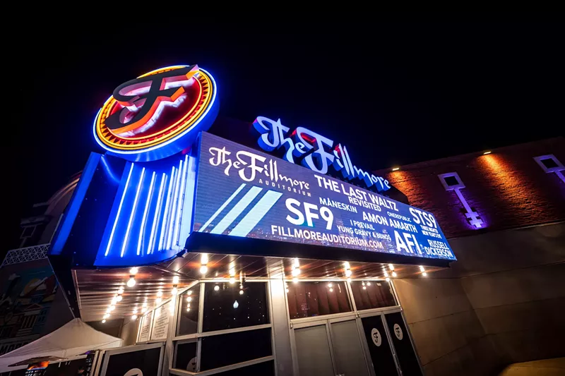 Image: outside of the fillmore auditorium in denver