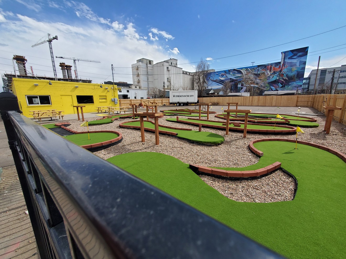 Mini golf holes are just part of the fun at RiNo Country Club.
