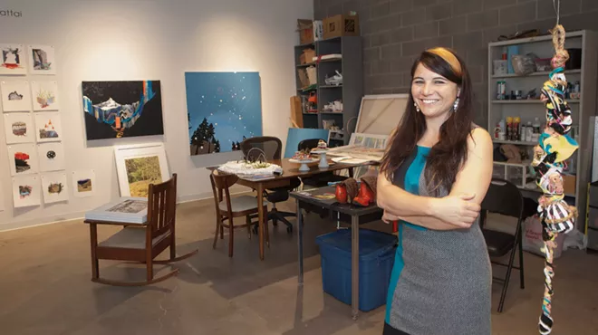 A woman in an art studio