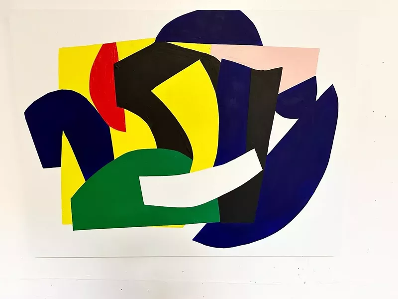 Image: Darin Balaban, "They played 90s rave music at the wine bar,“ 2024, acrylic on wood panel.