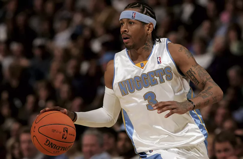 Image: Allen Iverson played for the Denver Nuggets from 2006 to 2008.