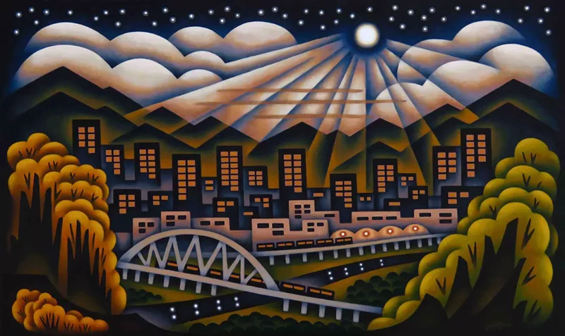 Image: Sushe Felix, "Magical Midnight," acrylic on panel.