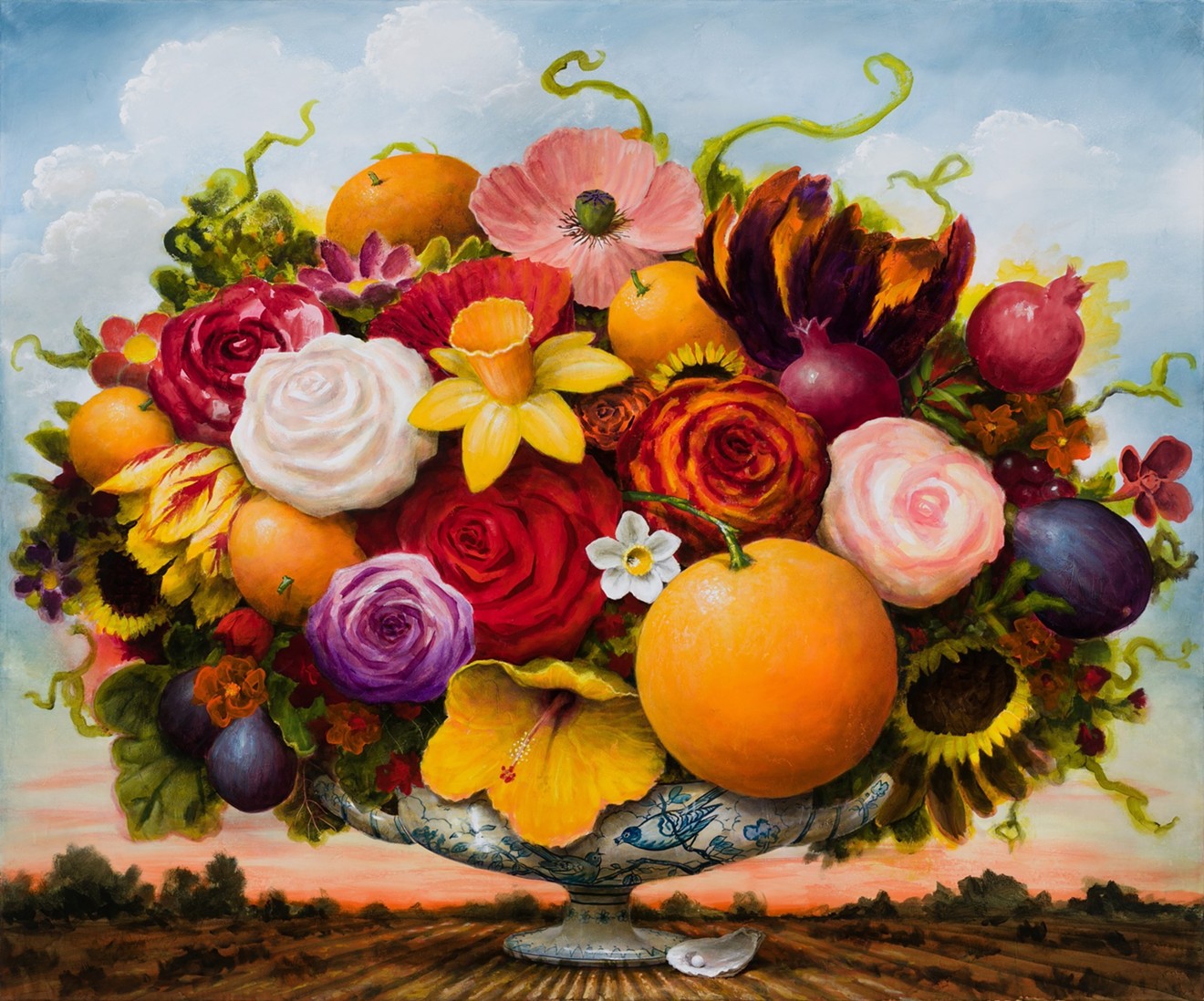 Kevin Sloan, “Arrangement with Unexpected Good Fortune,” 2022, acrylic on canvas.