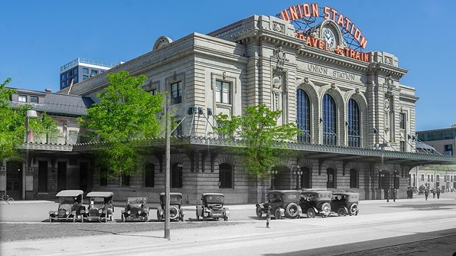 union station with old cars