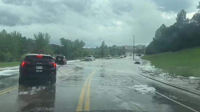 Flooding caused by the tornado that touched down in Highlands Ranch, Colorado on Thursday, June 22.