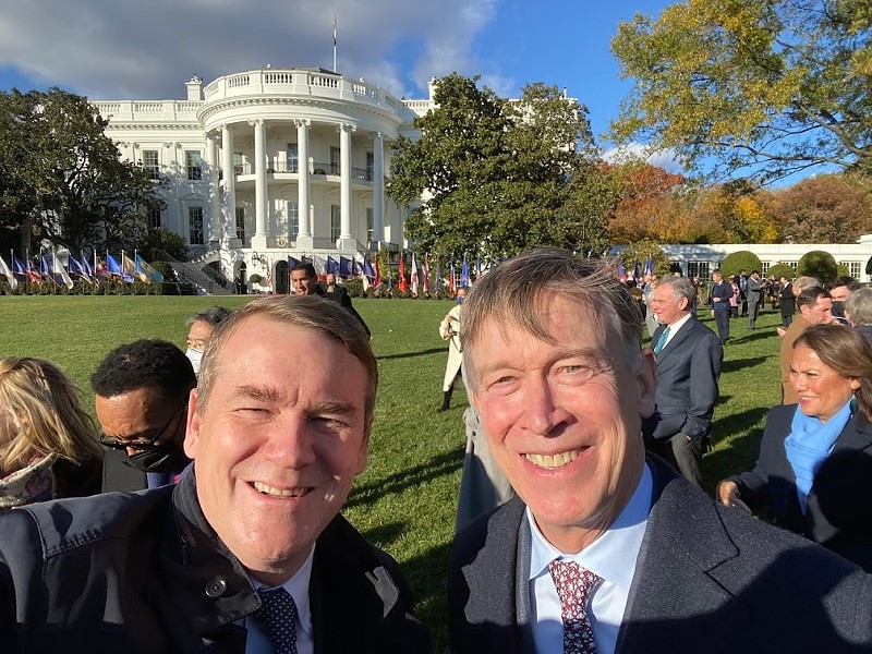 Michael Bennet (left) and John Hickenlooper were among 24 senators to sign the joint letter sent to Congressional leaders.