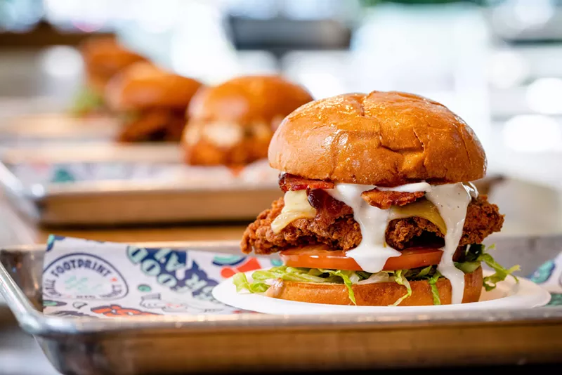 Image: chicken sandwich in wrapping