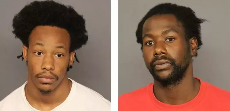 Image: Booking photos for Javon Price and Rayvell Powell, arrested for an August 6 homicide/shooting near Coors Field.