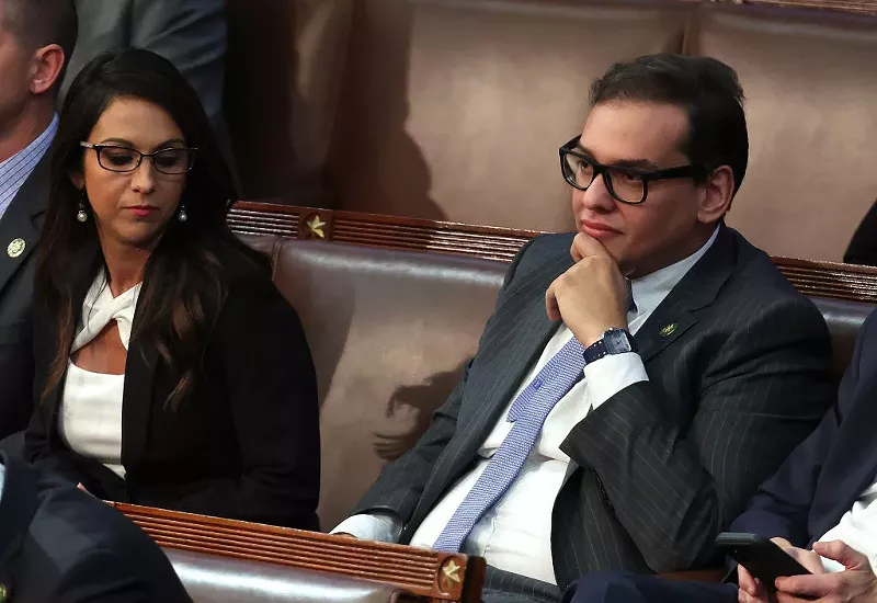 Image: Representative Lauren Boebert apparently checked out George Santos's parts before the after-party.