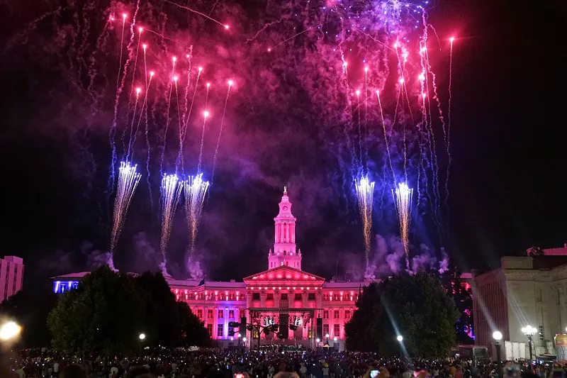 Image: fireworks denver city hall