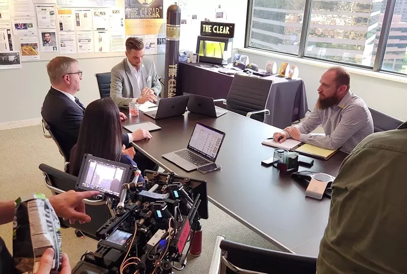 Image: Richard (middle left) and Rick Batenburg (middle right) are currently filming their marijuana reality series.