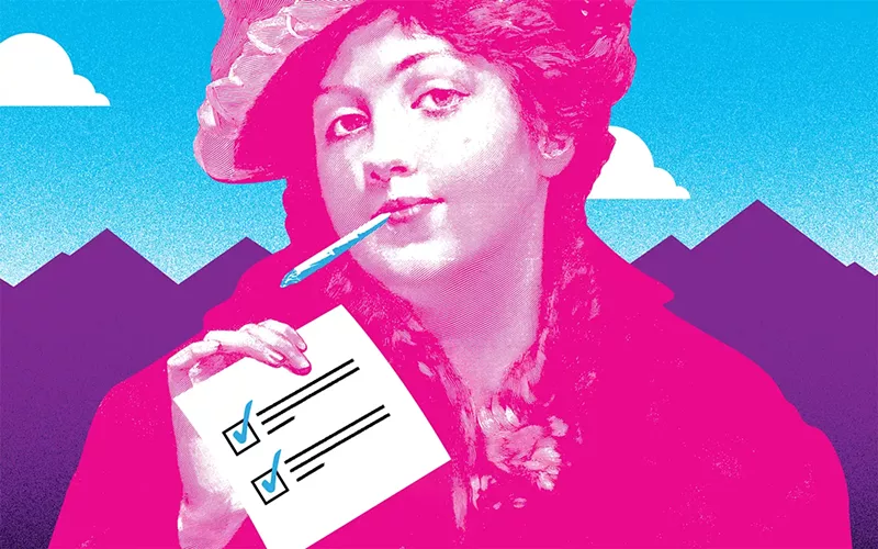Image: suffragette smoking illustration