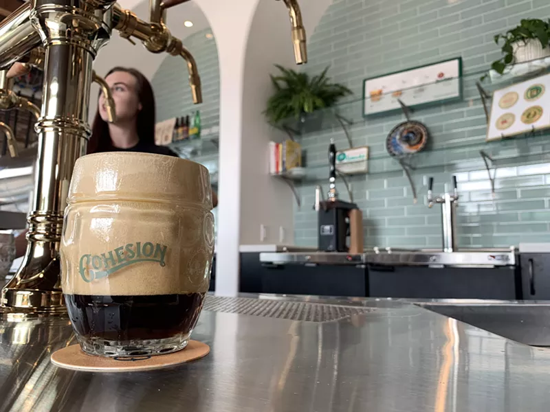 Image: Just try it: Cohesion's dark lager poured in the mlíko way.