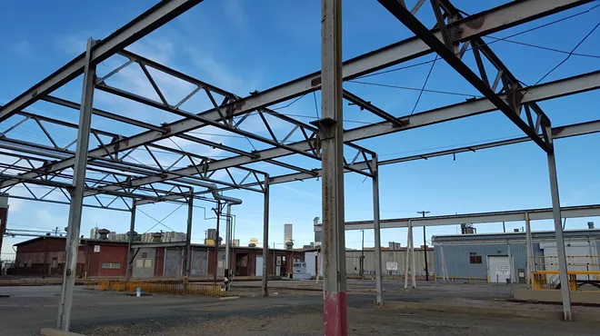 structure in old railyard