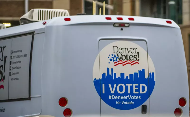 Image: van with I voted sticker
