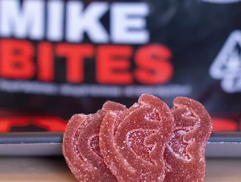 Image: Mike's Bites are THC-infused gummies in the shape of Evander Holyfield's bitten ear.