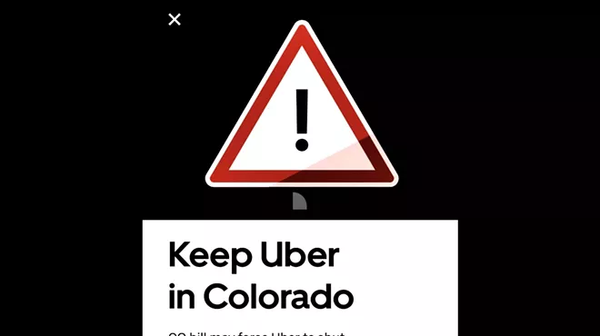 Uber app warning