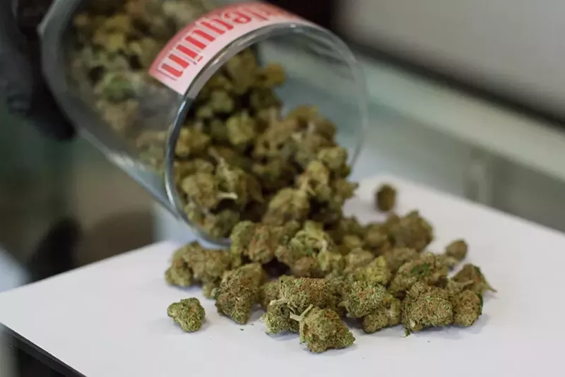 Image: Open jar of marijuana