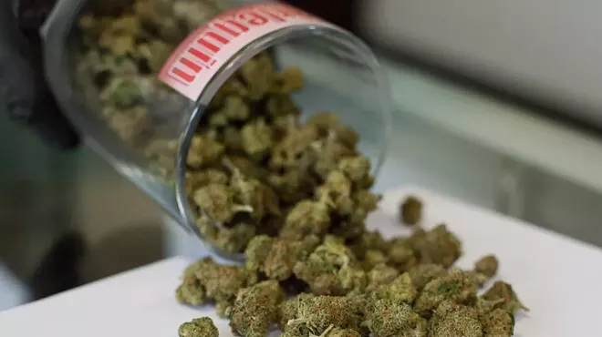 Open jar of marijuana