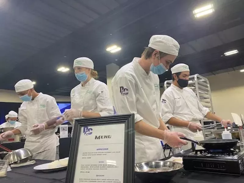 Image: Students compete in the ProStart culinary competition.