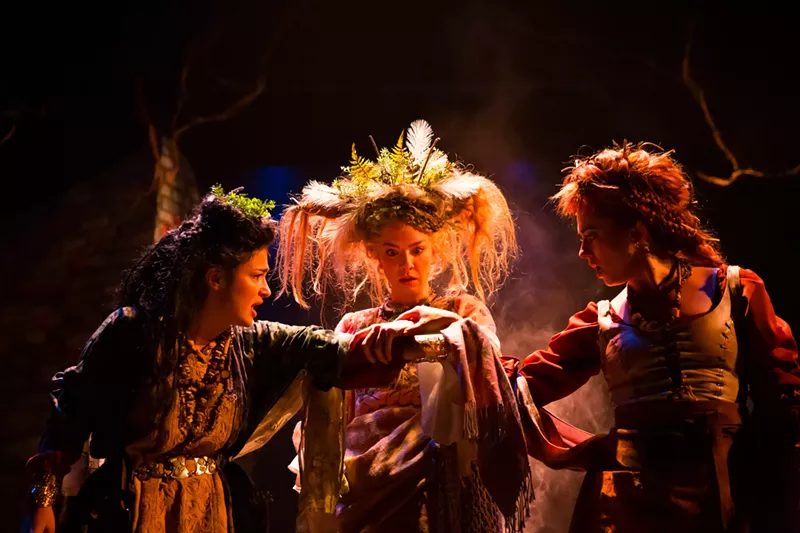Image: Actors perform in a Shakespeare play.