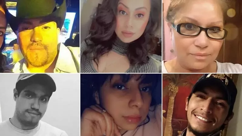Image: Melvin Perez (clockwise from upper left), Mayra Ibarra de Perez, Joana Cruz, Jose Ibarra, Sandra Ibarra-Perez and Jose Gutierrez were killed during a May 10, 2021 mass shooting in Colorado Springs.