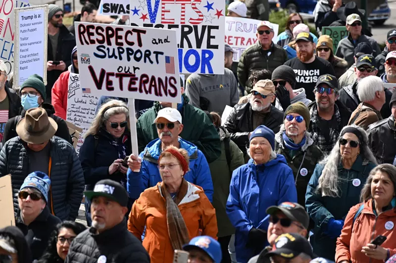 Image: Veterans protest.
