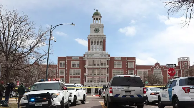 police cars outside of East High School
