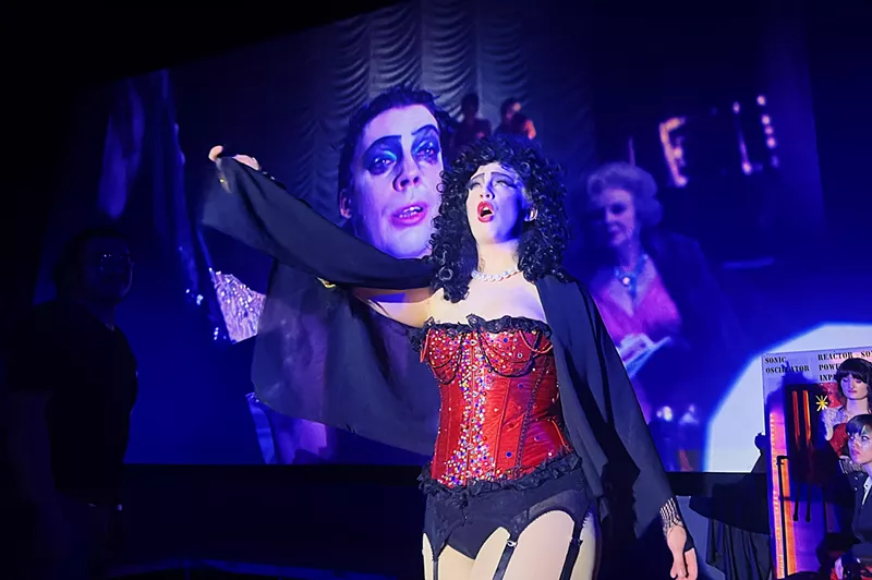 Image: Shadow cast members perform The Rocky Horror Picture Show at the Esquire Theatre.