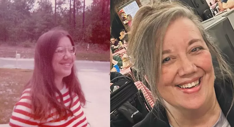 Image: woman in past and now