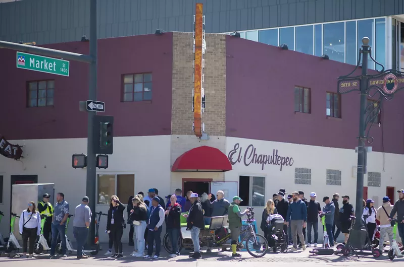 Image: a line outside of a bar