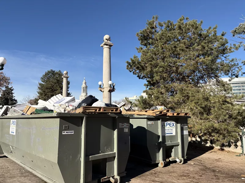 Image: trash bins in park
