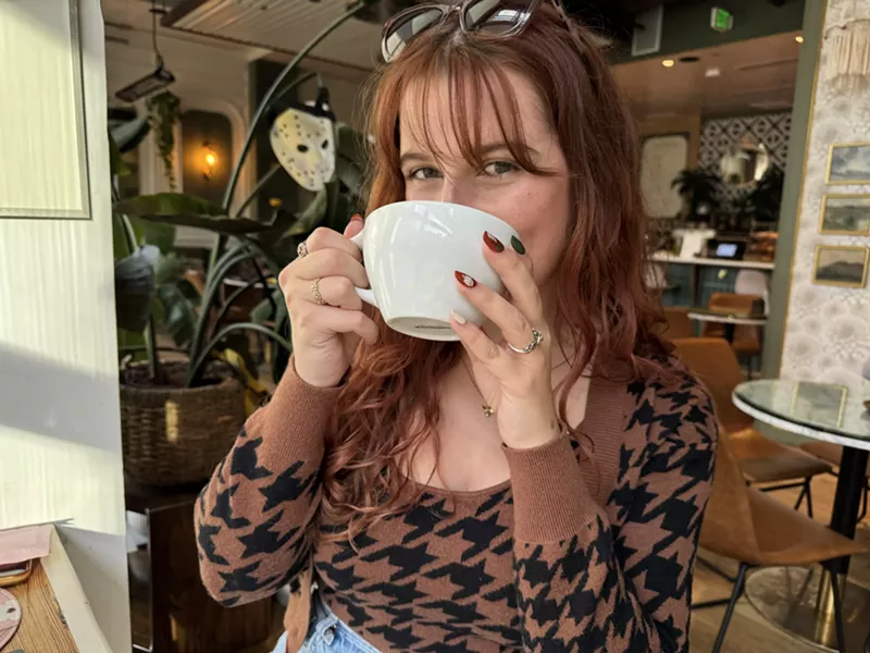 Image: woman drinking coffee