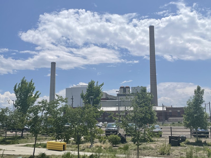 The view of the Zuni Generating Station from Raices Brewing Company.