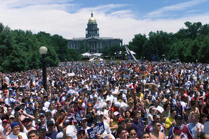 Image: Denver could get wild if the Avs win the Stanley Cup, as it did in 2001.