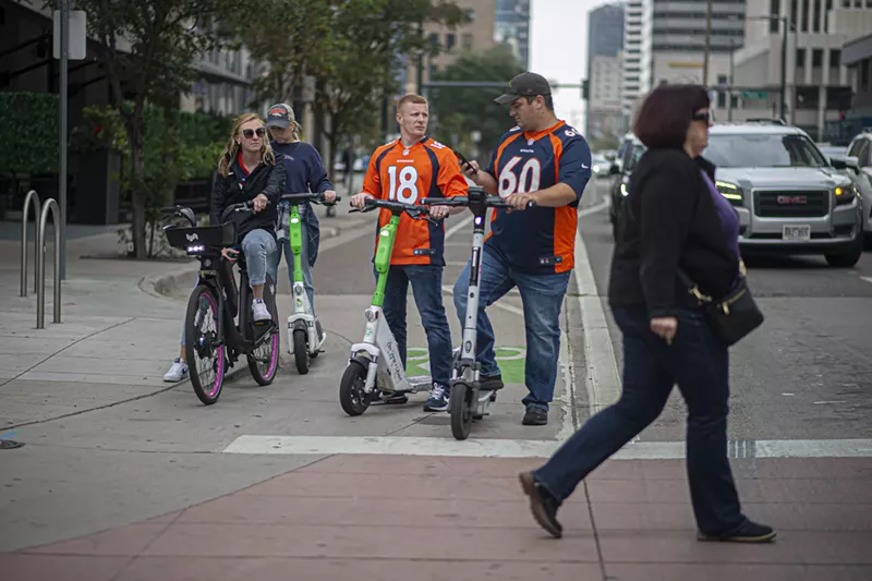 Image: There were an average of 12,650 e-scooter rides per day in Denver last year.