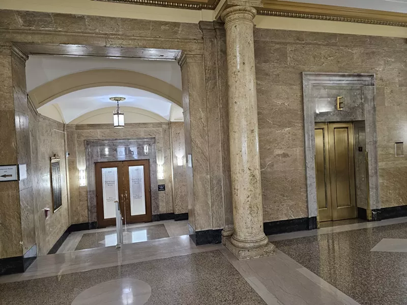 Image: marble hallway at Denver City and County Building