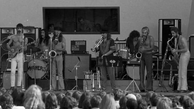 Frank Zappa and the Mothers of Invention at the Denver Pop Festival in 1969.