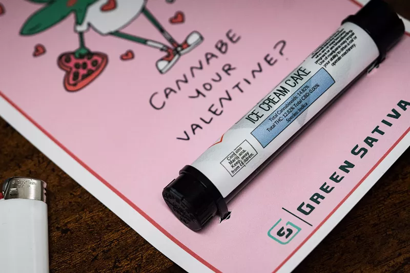 Image: Marijuana-themed Valentine's Day card with joint