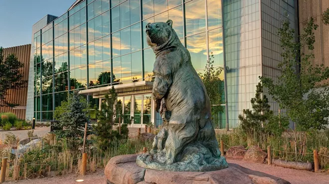 bear sculpture outside museum