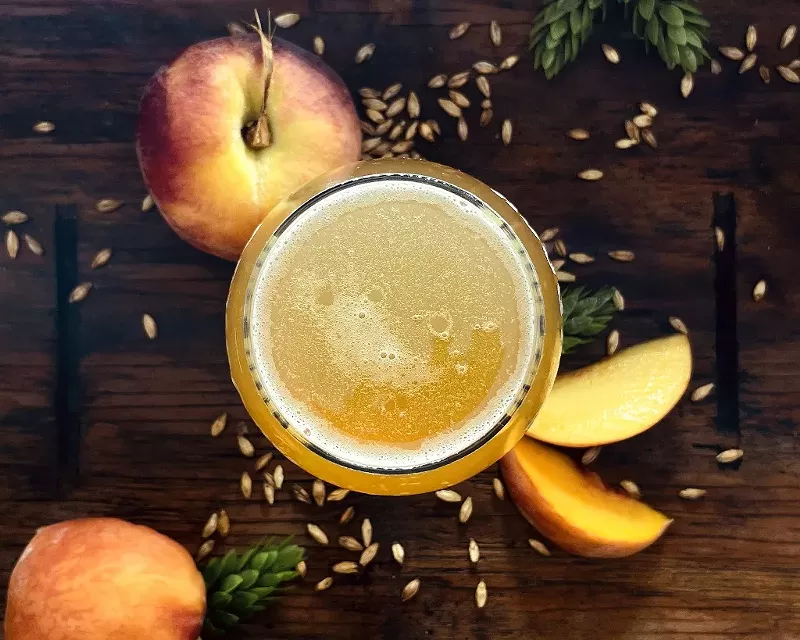 Image: Peach Milkshake IPA from Dry Dock Brewing.