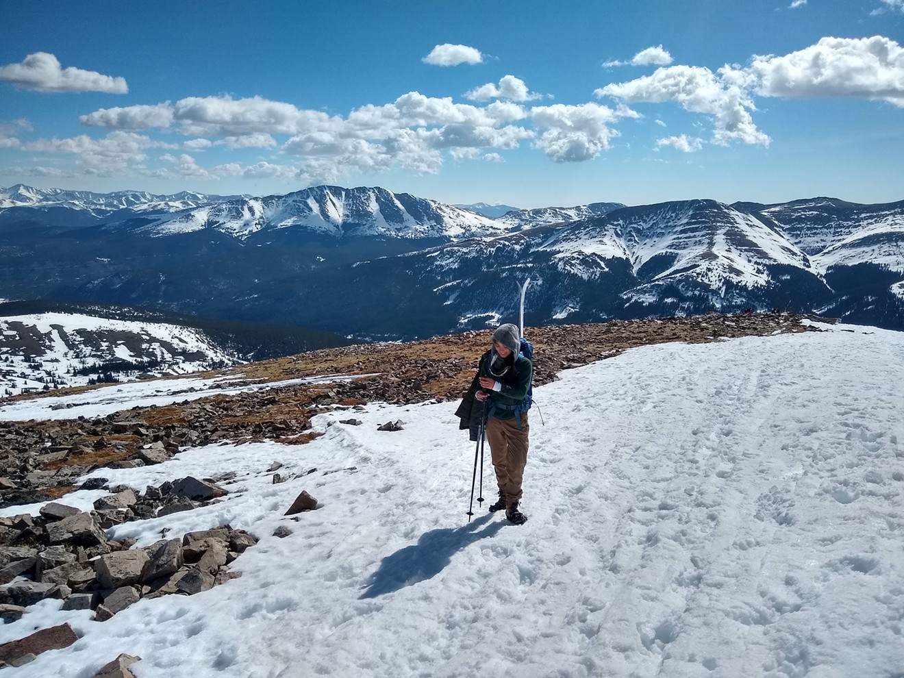 The author approaching the Quandary Peak summit.