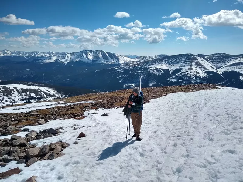 Image: The author approaching the Quandary Peak summit.