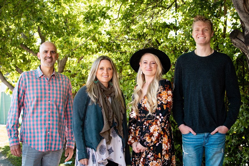 Members of the Sonder Music Management team, from left, director of communications Jared Cheema, band manager Jamaica Jenkins, founder Sarah Shuel and director of operations Mac Bowman.