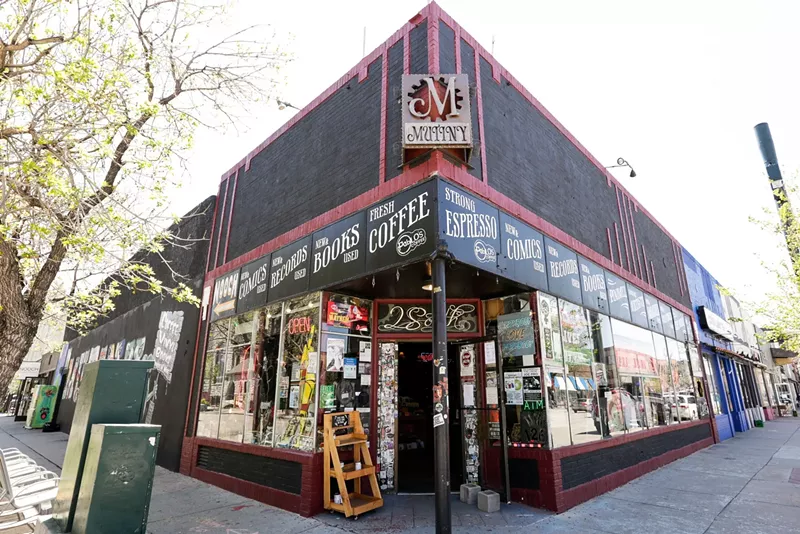 Image: Mutiny Information Cafe, with its door open, as it should be.