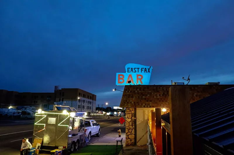 Image: EastFax Tap, a glowing beacon for cheap drinks.