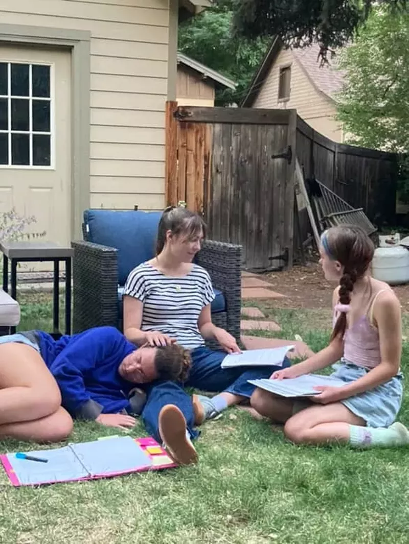 Image: People work outdoors