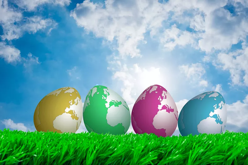 Image: dyed eggs and earth